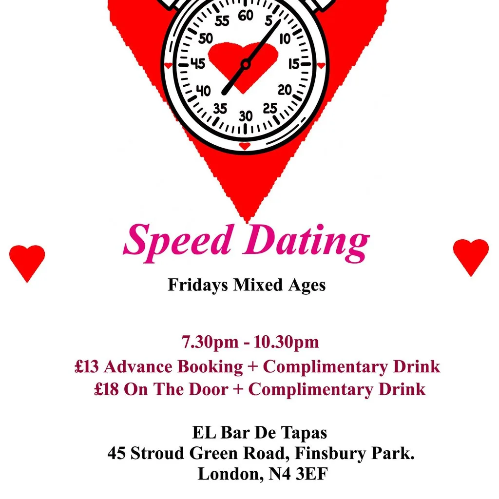 Speed Dating Mixed Ages Fridays. El Bar De Tapas. Finsbury Park