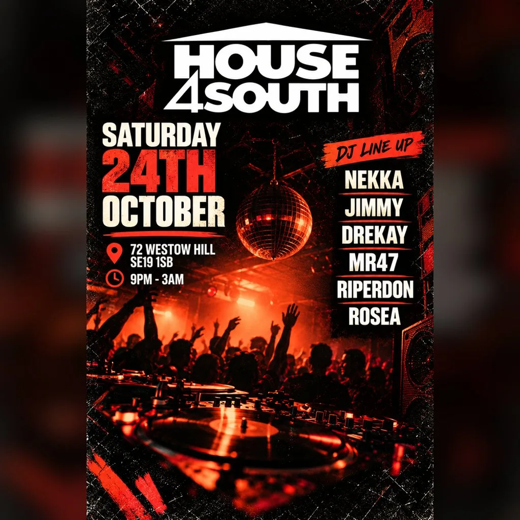 HOUSE4SOUTH - Saturday 24th October at Escape Bar