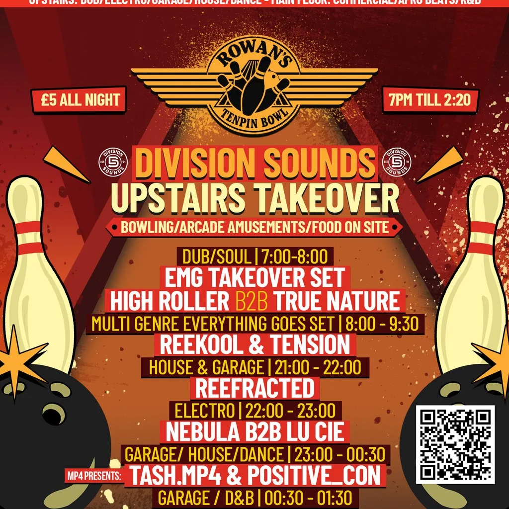 Division Sounds X Rowans room 2 takeover at ROWANS TENPIN BOWL