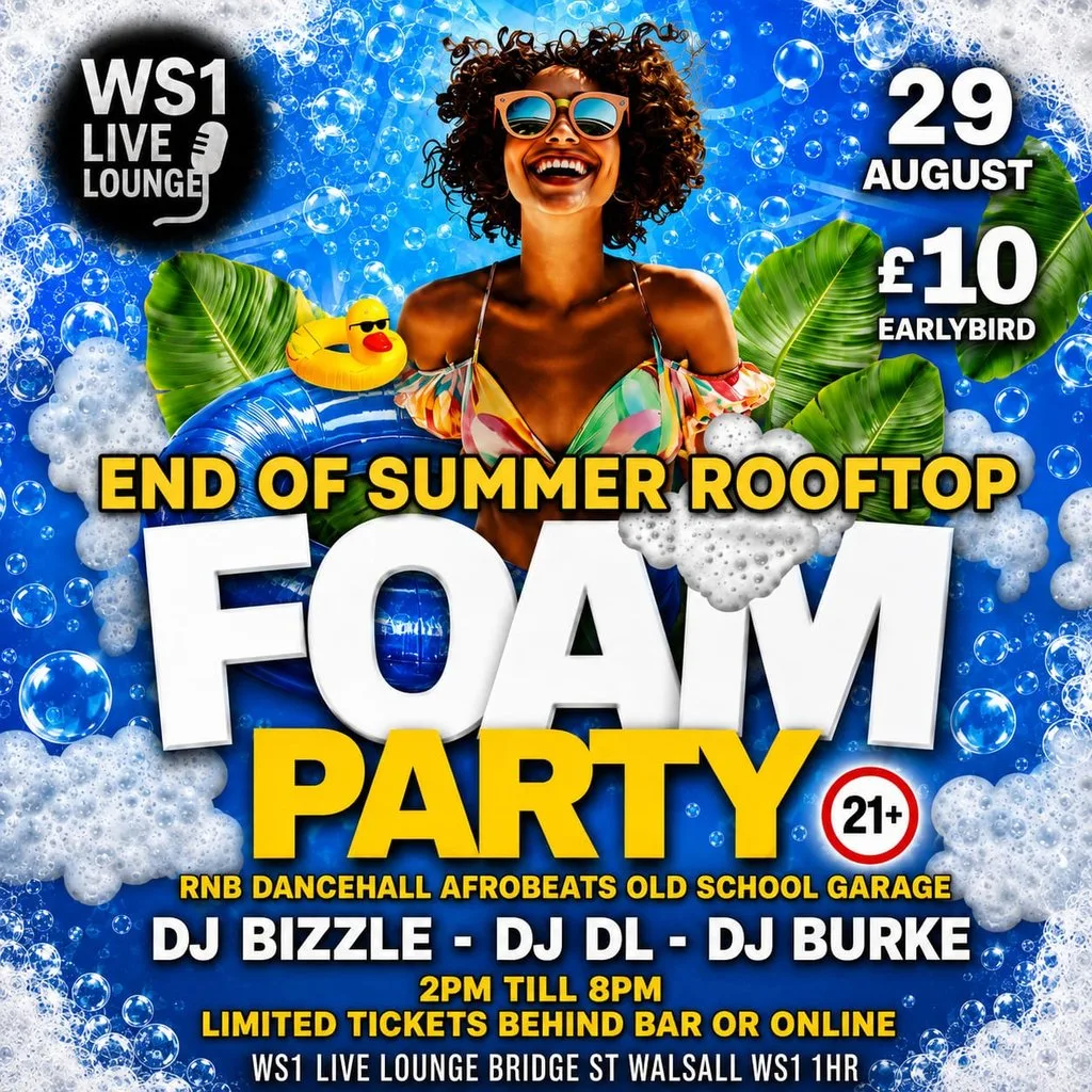 ROOFTOP FOAM PARTY DAY RAVE @Ws1 Live Lounge 29.8.26 2PM- 8PM