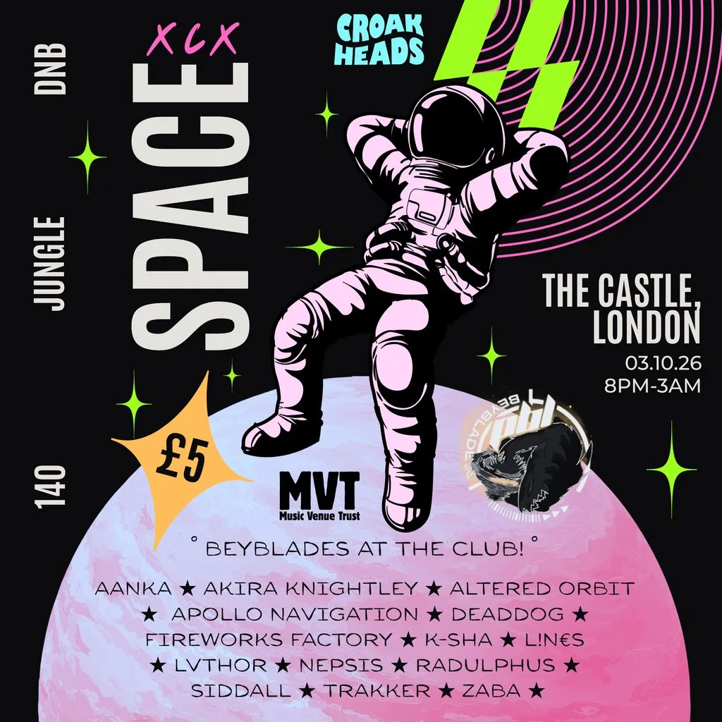 Croakheads does space xcx at the castle e1 on 03.10.26 at The Castle London