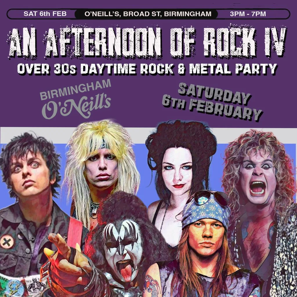 An Afternoon of Rock & Metal IV: BIRMINGHAM (over 30s), 3pm-7pm
