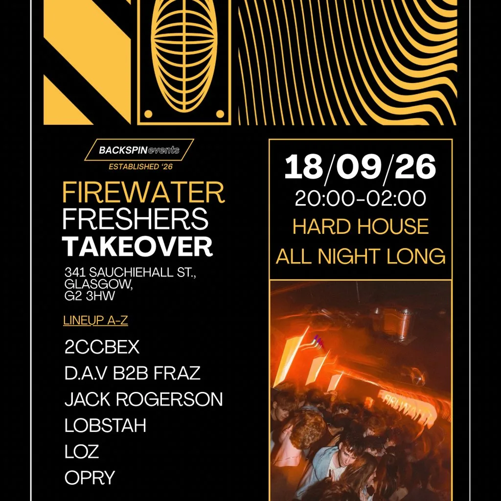 Backspin Events: Firewater Freshers Takeover at Firewater