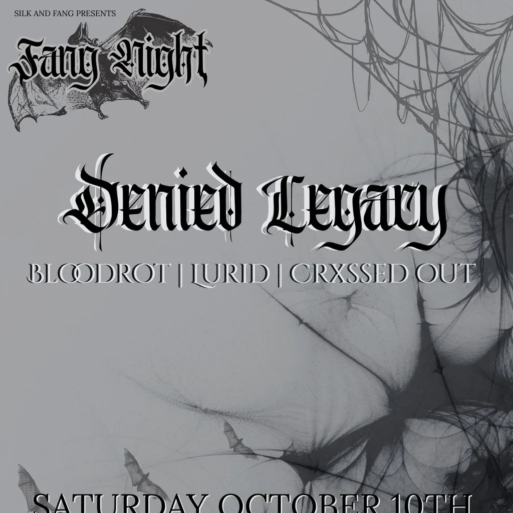 Fang Night: Denied Legacy, Bloodroot, Lurid, Crxssed Out at LTB SHOWROOMS PRIORY VISITOR CENTRE COVENTRY