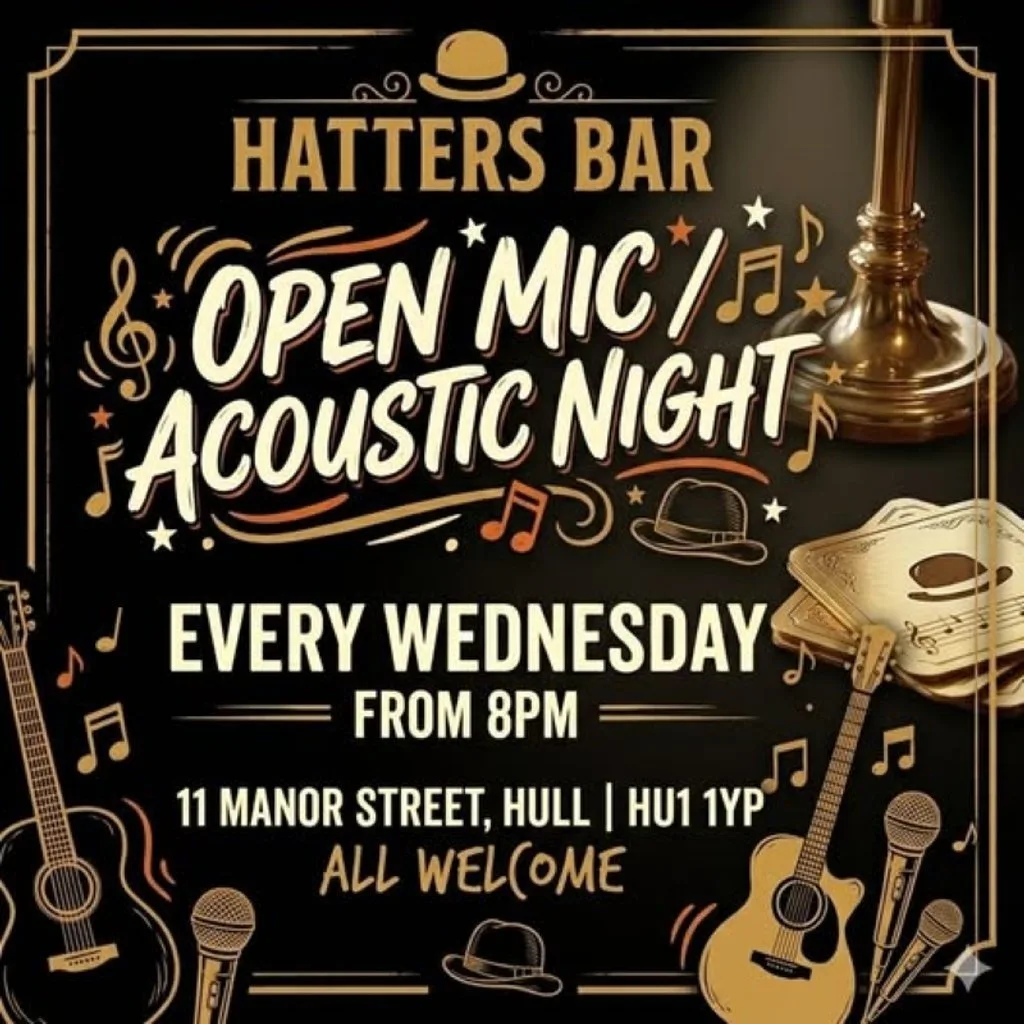 Acoustic Wonderland Open Mic at Hatters Cafe Bar special guests at The Mad Hatter Cafe Bar