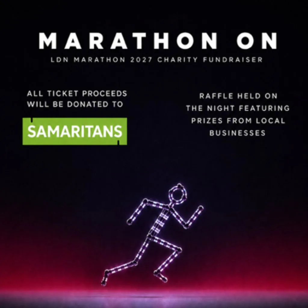 MARATHON ON: Samaritans Charity Fundraiser at Chew's Yard