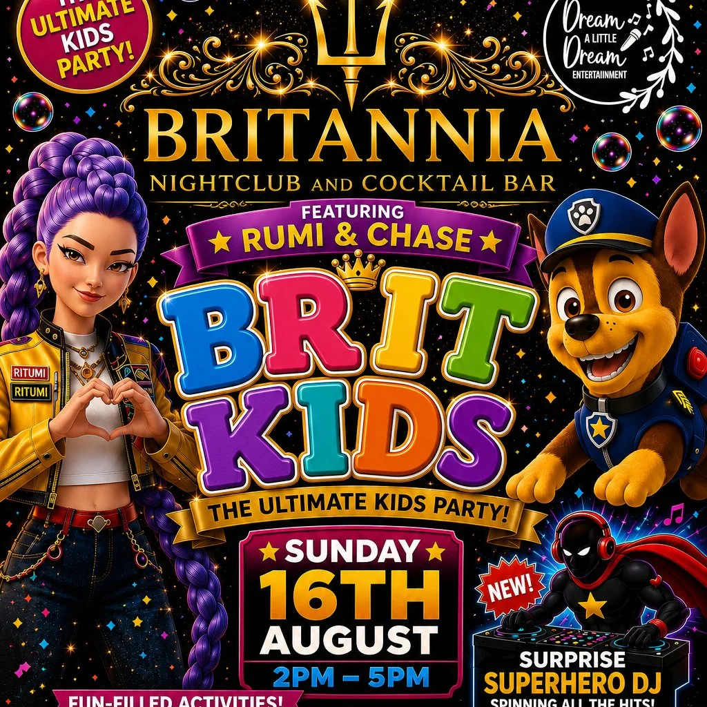 Brit Kids featuring Rumi and Chase at Britannia Nightclub