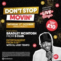 Bradley McIntosh from S Club DJ Set on Sat 3rd October at Buzz Bingo Colchester