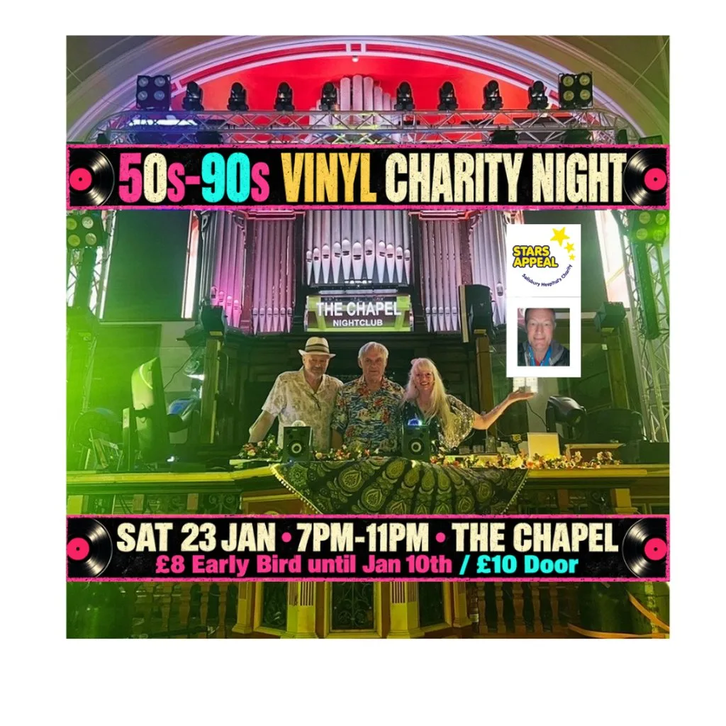 50s to 90s Vinyl Charity Night for Stars Appeal - Salisbury at The Chapel Nightclub