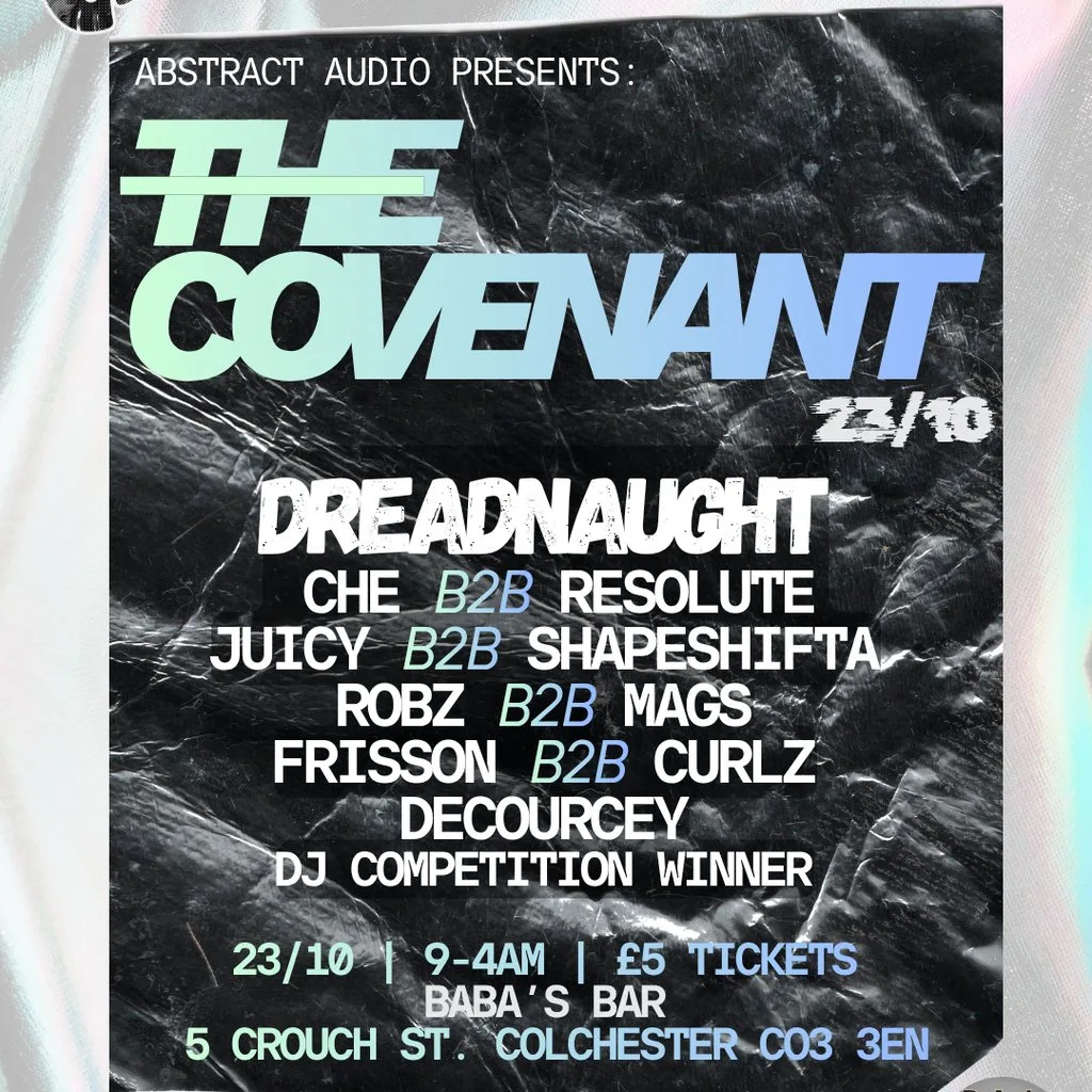 Abstract Audio Presents : The Covenant at Babas Bar Colchester