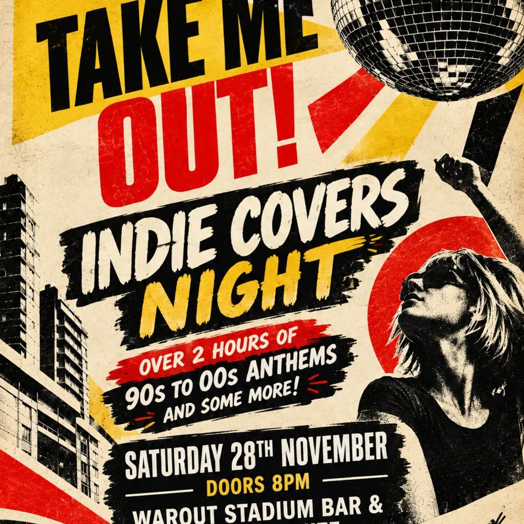 Take Me Out! Live Indie Covers Night 90s to Noughties at Warout Stadium Function Suite