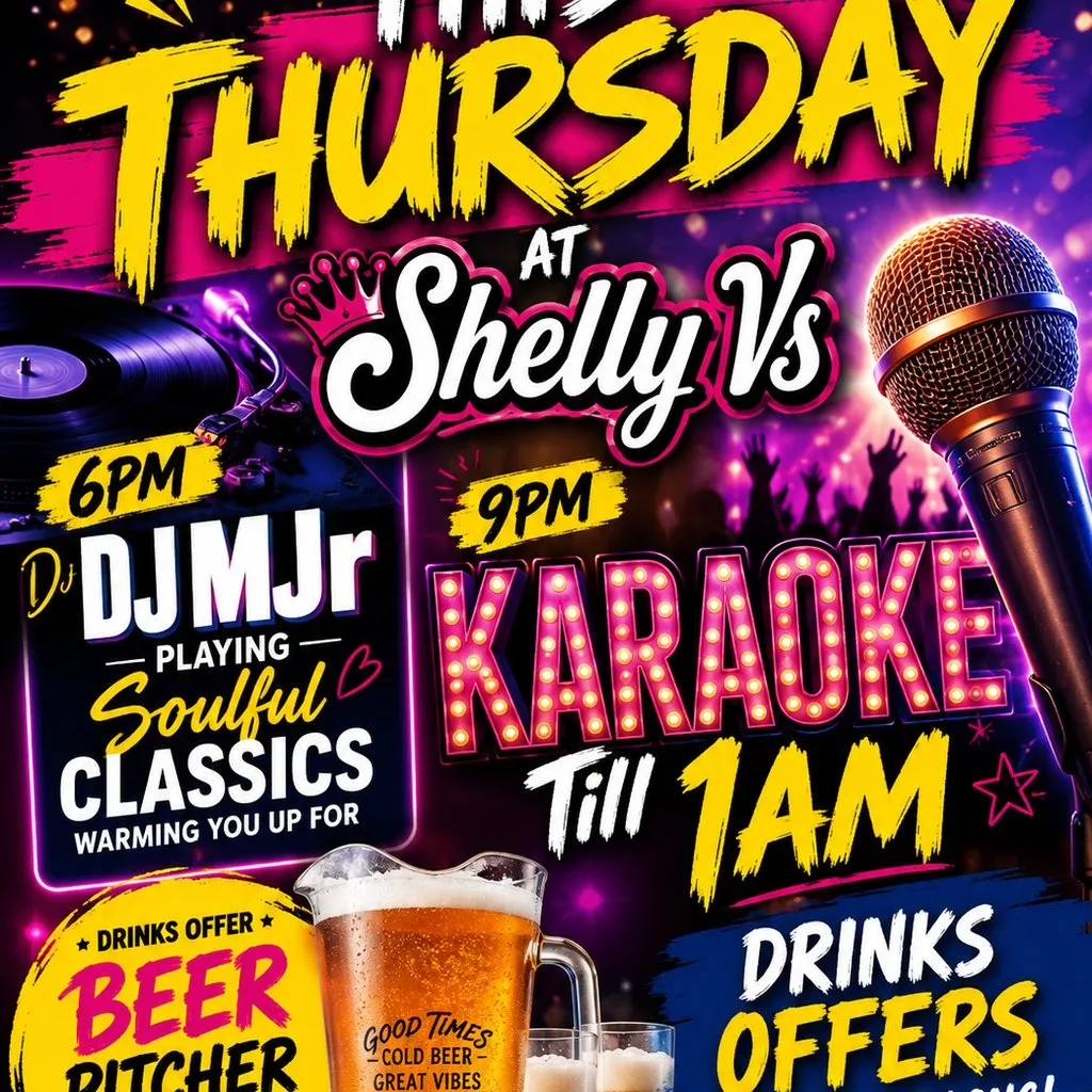 Karaoke night at Shelly Vs