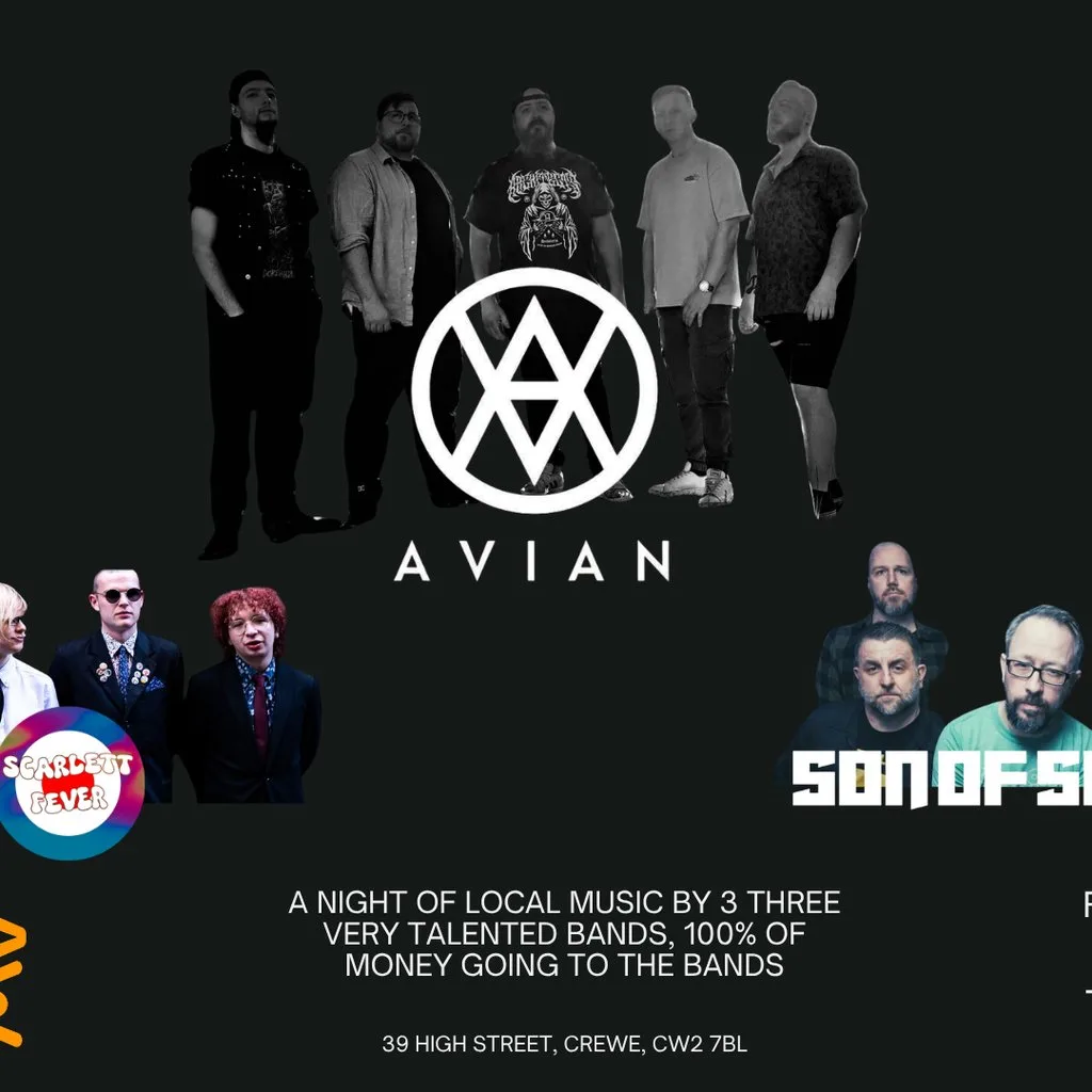A Night Of Local Music - Avian, Son Of Shinobi & Scarlett Fever at The Arena Crewe