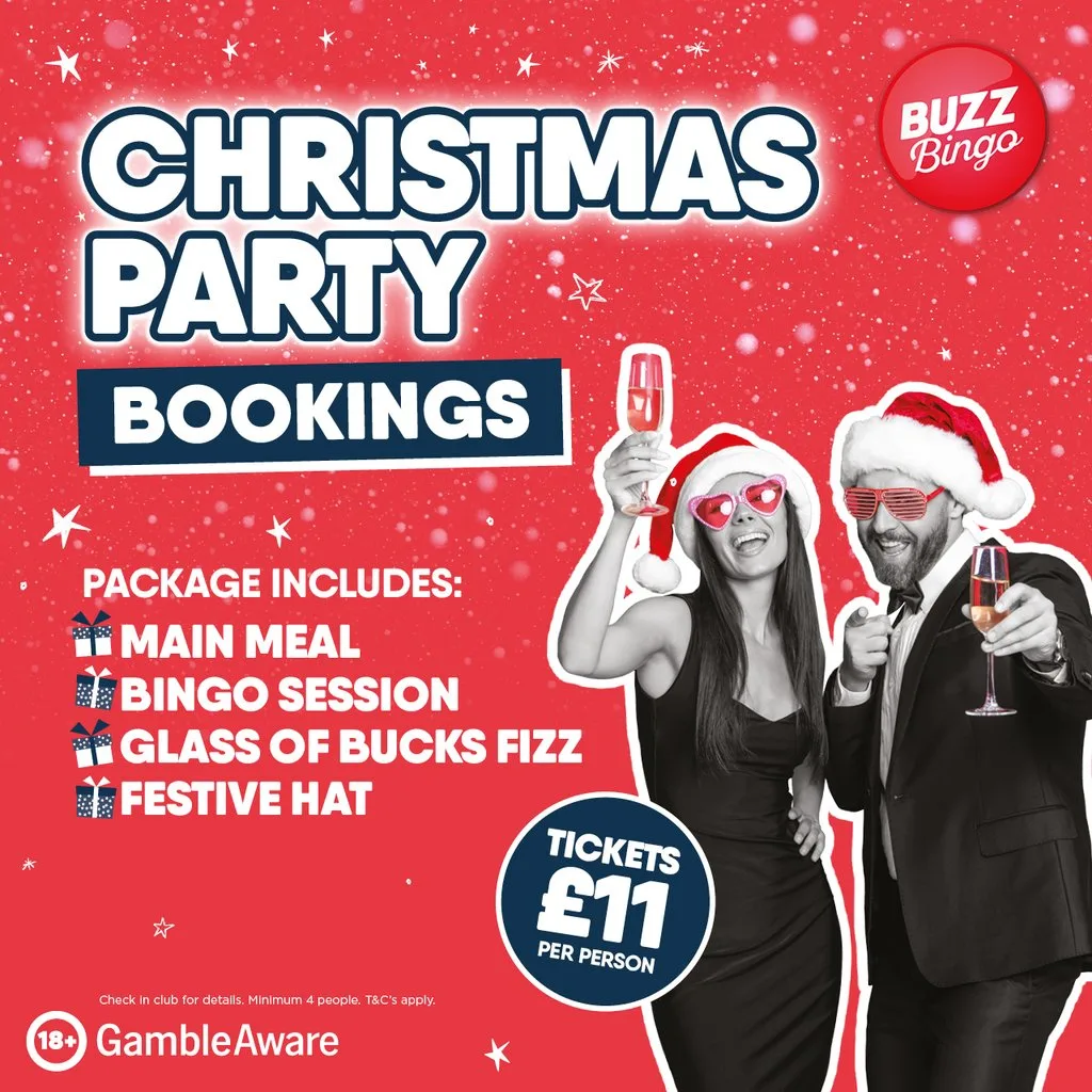 Christmas Party Bookings - Buzz Bingo Plymouth Charles Cross at Buzz Bingo Plymouth