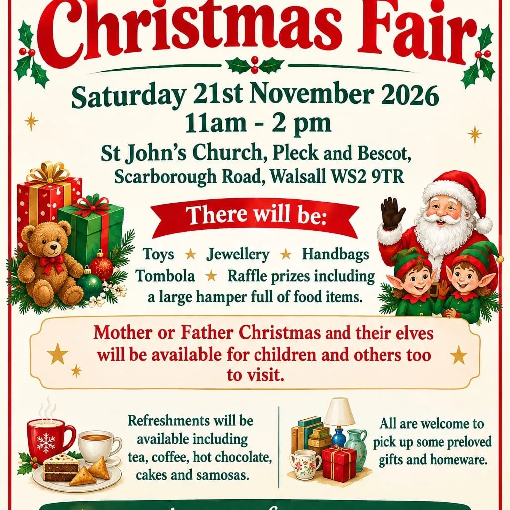 Christmas Fair, Scarborough Road Walsall WS2 9TR at St John's Church