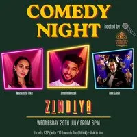 Comedy Night at Zindiya - Wednesday 29th July 2026 at Zindiya