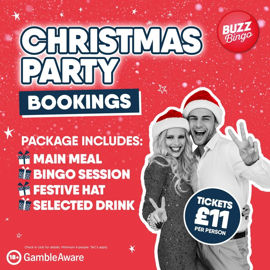 Christmas Party Bookings - Buzz Bingo Edinburgh Meadowbank at Buzz Bingo Edinburgh