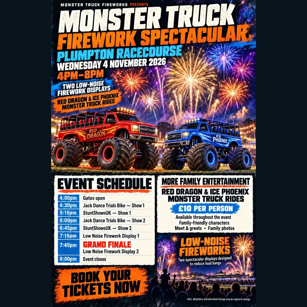 Monster Truck Firework Spectacular - Plumpton Racecourse at Plumpton Racecourse Ltd