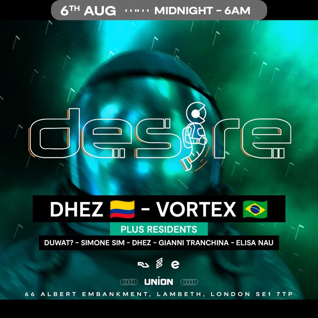 DESIRE - Weekly Thursday After Party - DHEZ and VORTEX at Union Club Vauxhall