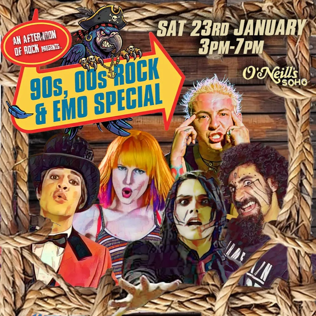 An Afternoon of Emo & 90s, 00s Rock Daytime Special (3pm-7pm)