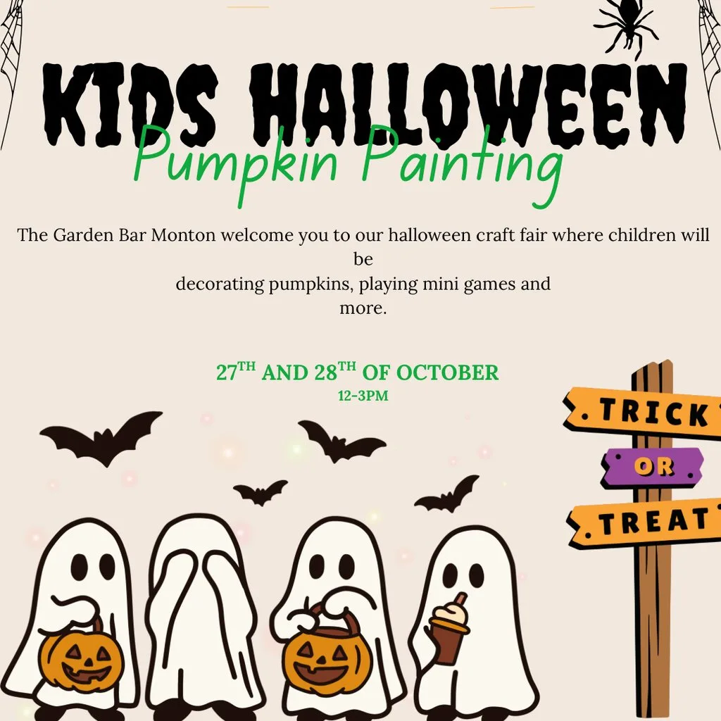 Children's pumpkin painting at The Garden Bar Monton