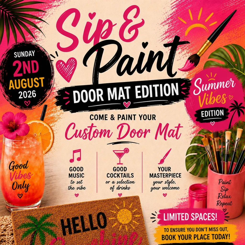 Sip & Paint: Summer Vibes Door Mat Edition