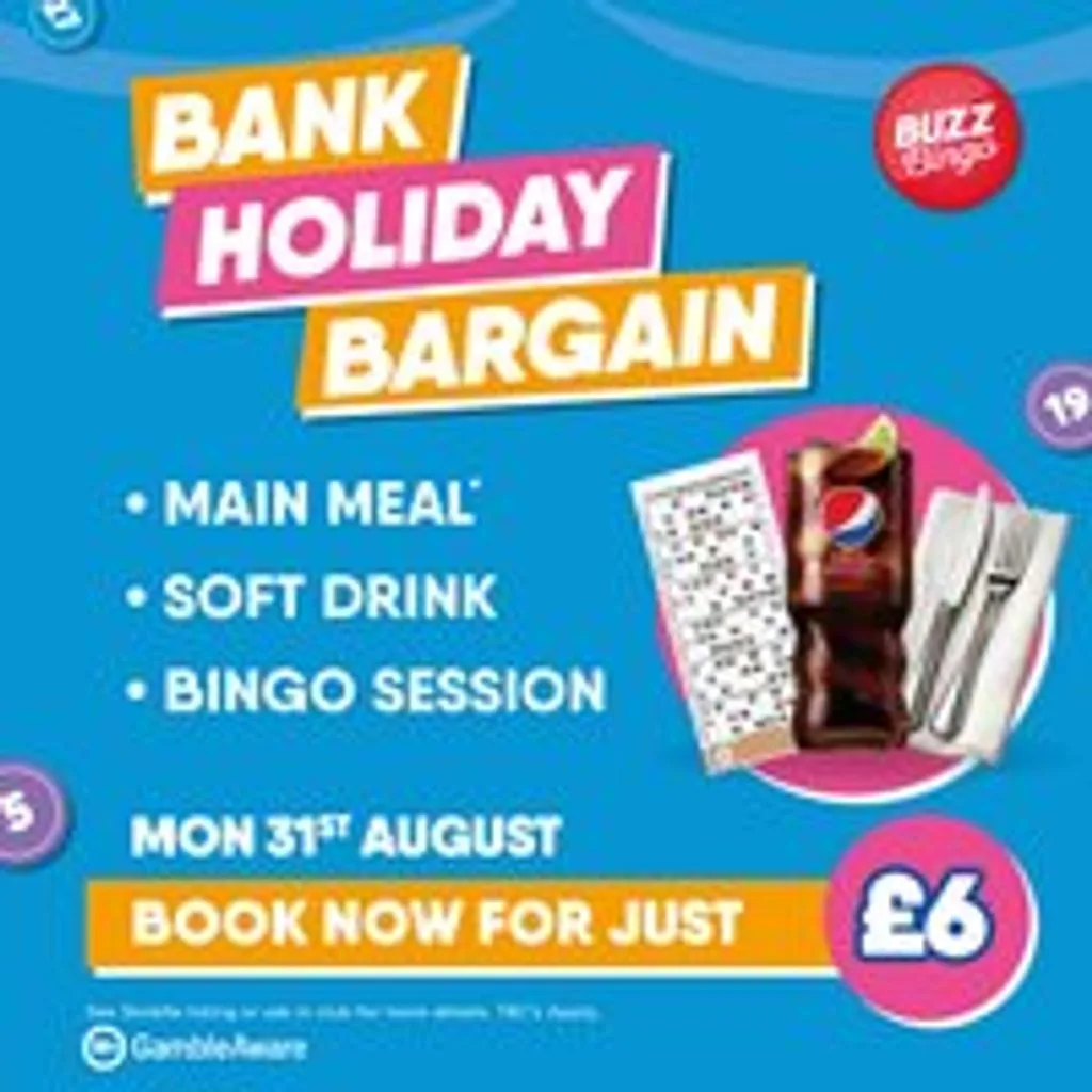 Bank Holiday Bargain - Buzz Bingo Lincoln 31/08 at Buzz Bingo Lincoln