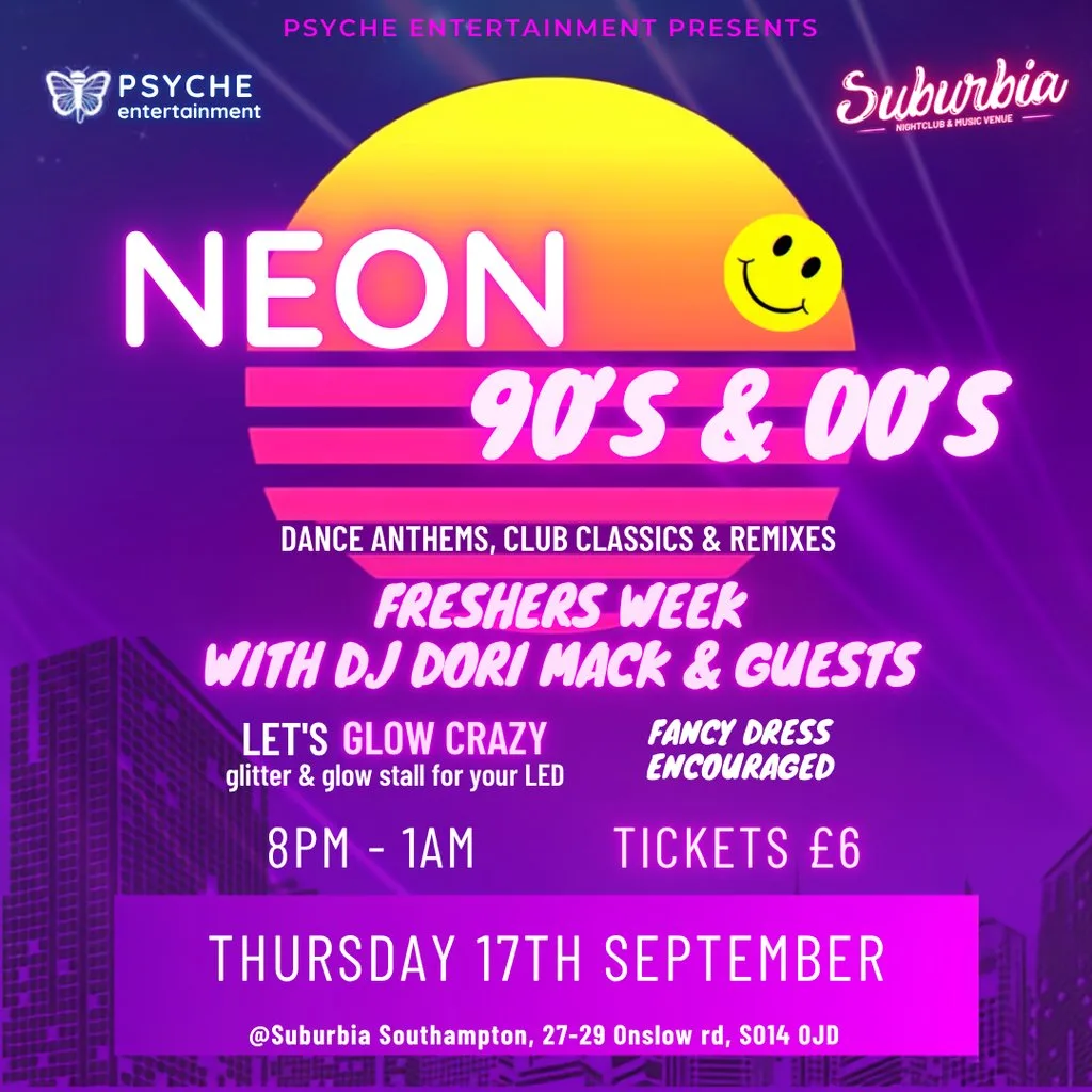 Neon 90's & 00's Night at Suburbia Southampton