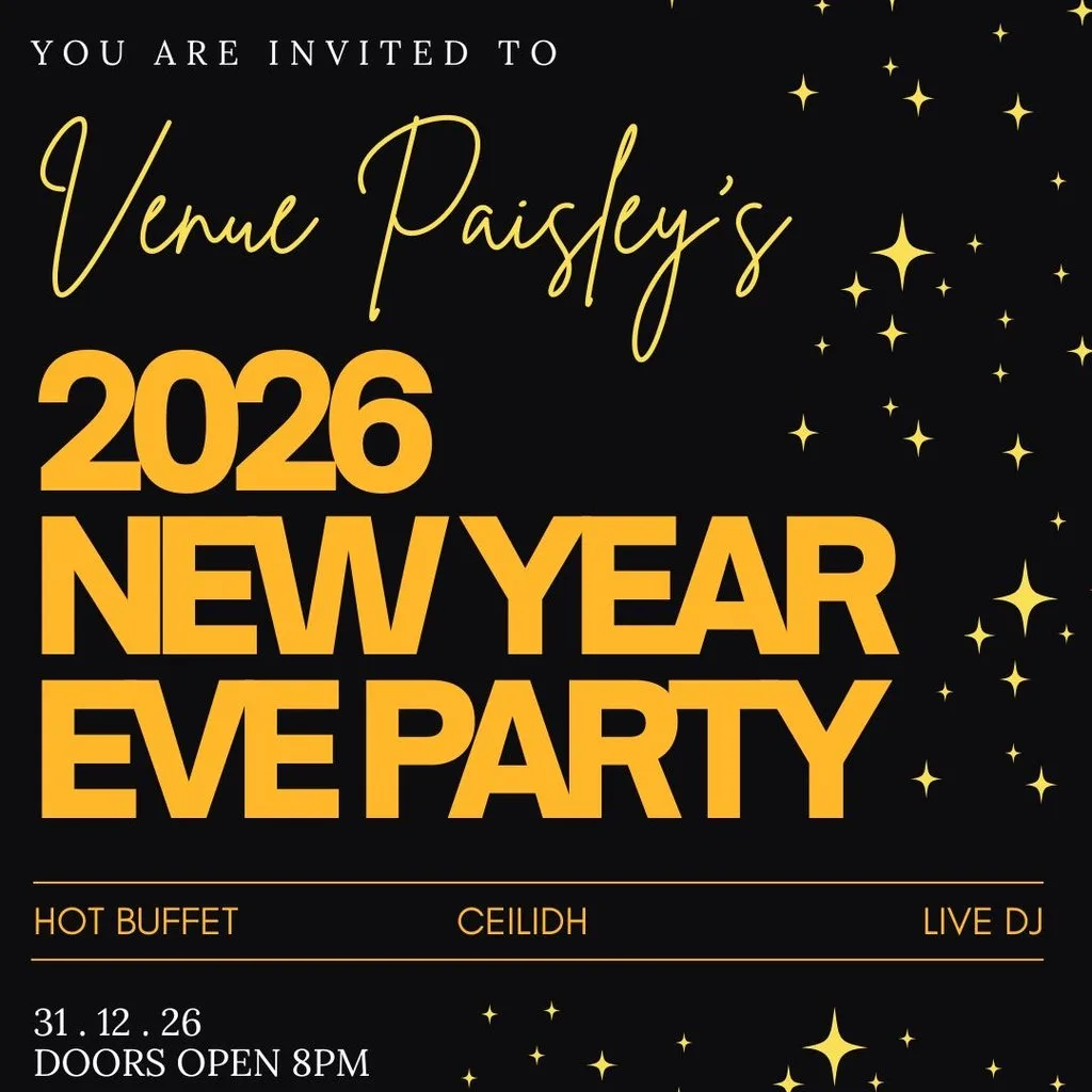 Hogmanay - Venue Paisley Big New Years Party 2026 at Venue Paisley