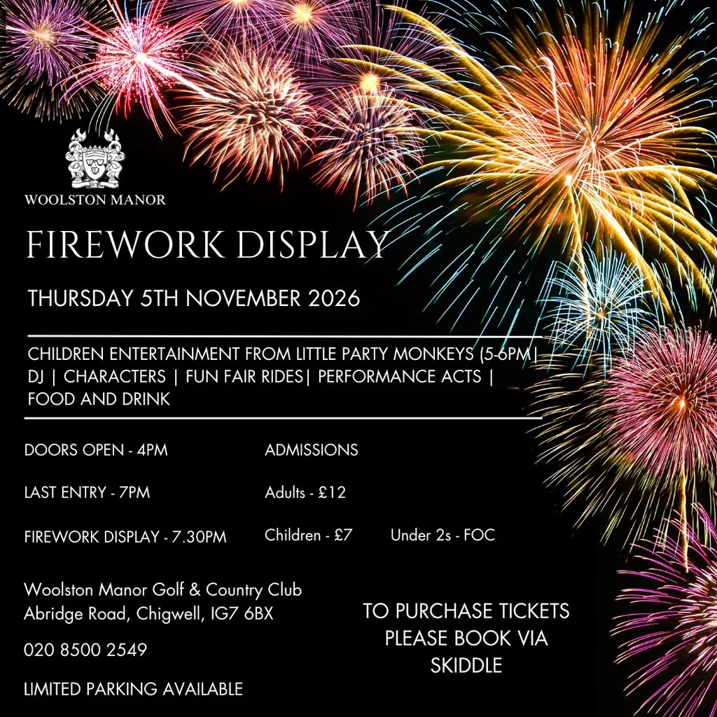 Fireworks Night at Woolston Manor Abridge Road Chigwell