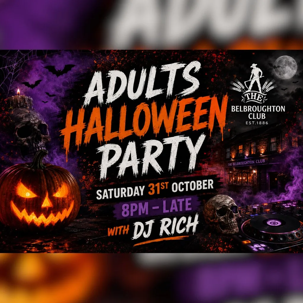 Adults Halloween Party at Isaacs Bar, Belbroughton Club