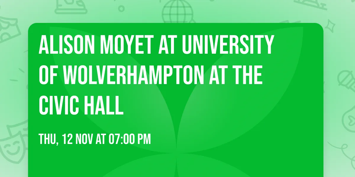 Alison Moyet at University of Wolverhampton at The Civic Hall at 6 Millington Rd