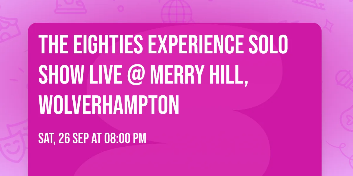 The Eighties Experience Solo Show live @ Merry Hill, Wolverhampton