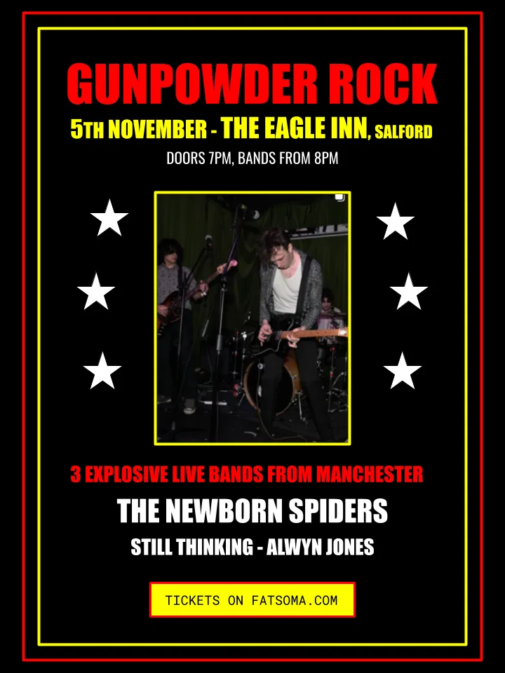 The Newborn Spiders – Gunpowder Rock (LIVE ALBUM LAUNCH) at The Eagle Inn, Salford