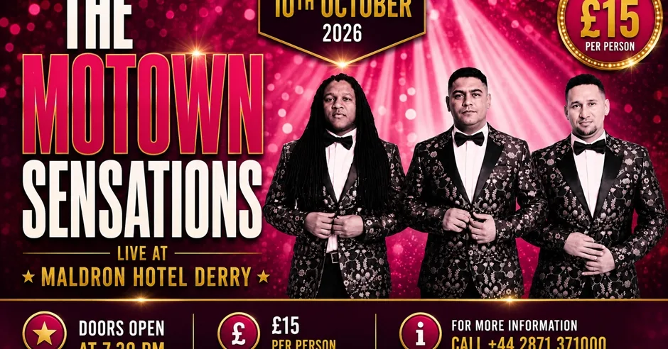 The Motown Sensations LIVE at Maldron Hotel Derry at Butcher Street