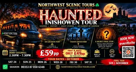 Haunted Inishowen Tours at Pick Up: Guildhall Layby