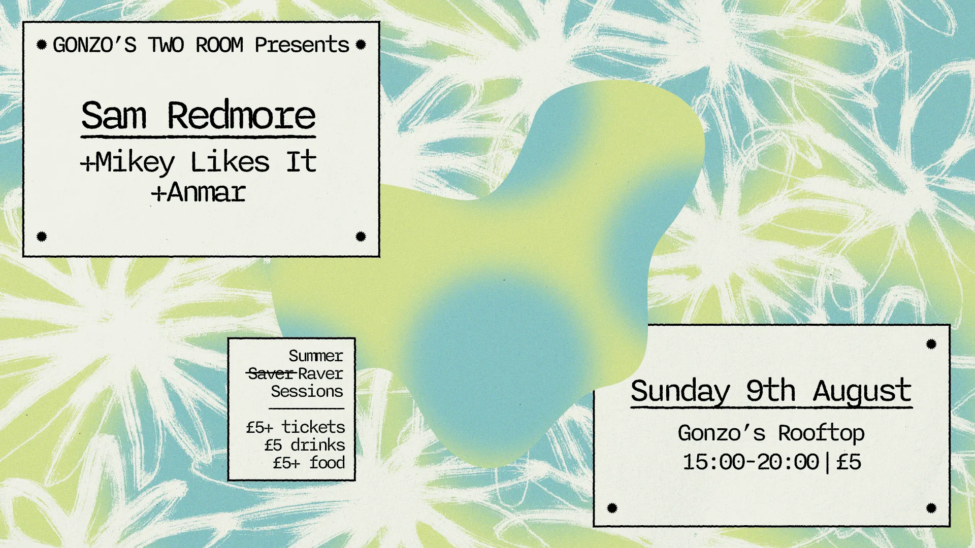 Rooftop Sunday Sessions w Sam Redmore at Gonzo's Tea Room
