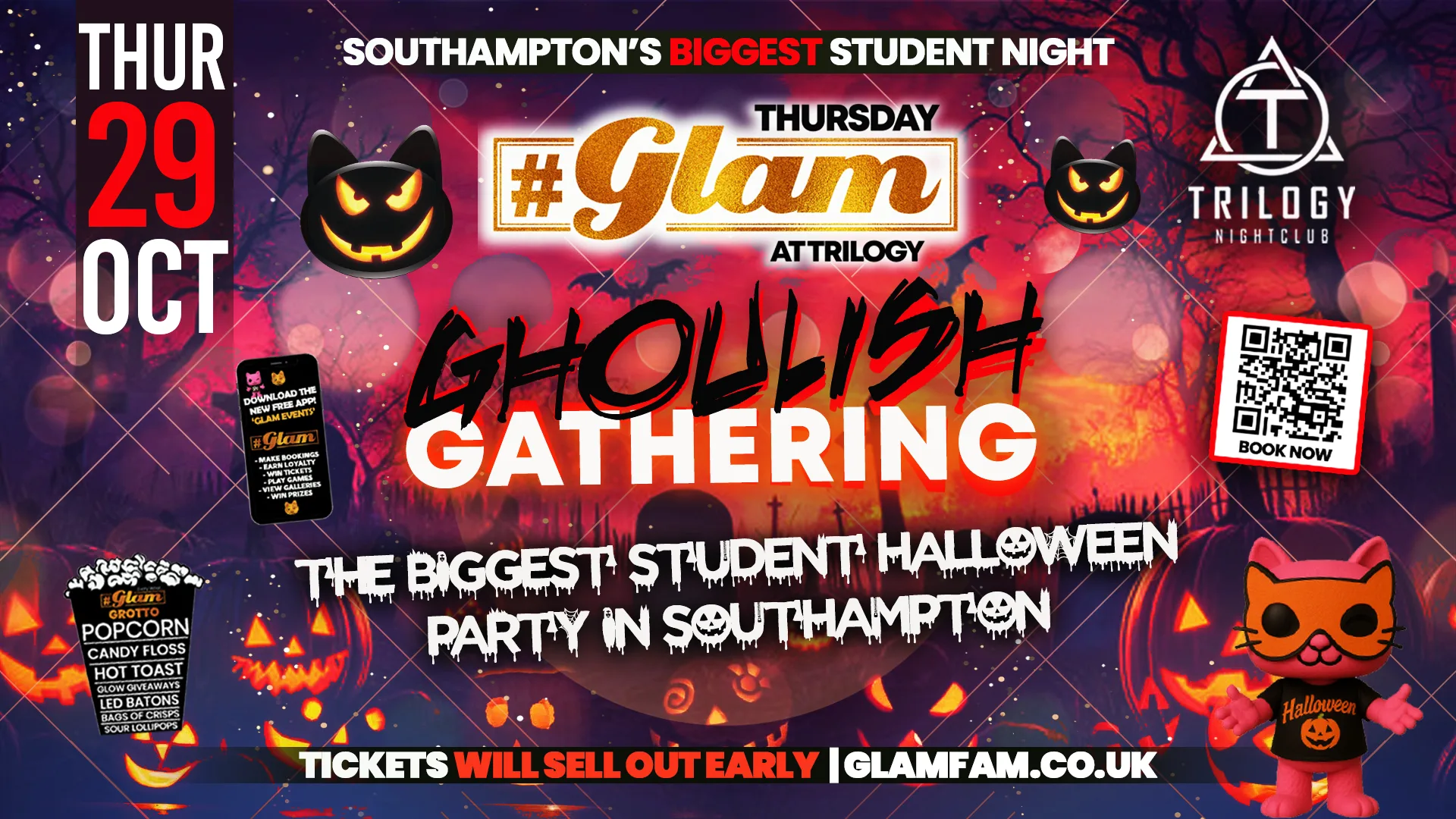 😻 Glam Thursdays | 🧟🦇🐈‍⬛ GLAM HALLOWEN 2026! 🧛🏽‍♂️🎃👻Southampton's Best Student Night! 😻 £1 Shots All Night! 🥃 at Trilogy nightclub