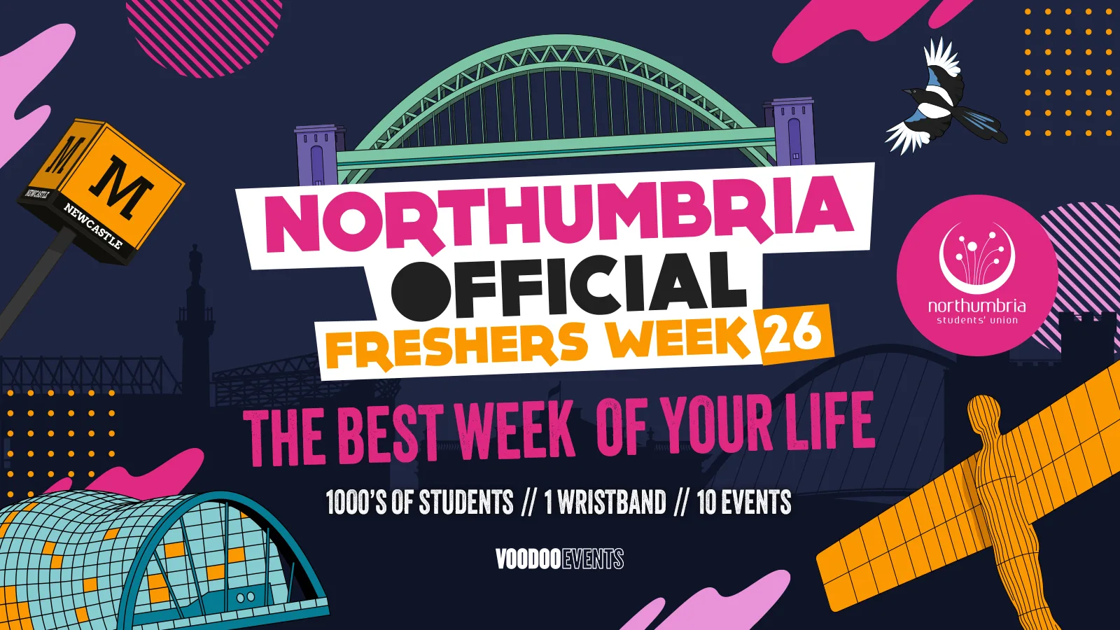 THE OFFICIAL NORTHUMBRIA UNIVERSITY FRESHERS WRISTBAND - INCLUDES MOVE IN WEEK + THE OFFICIAL FRESHERS WEEK! 2 WEEKS FOR THE PRICE OF 1! at Voodoo Events Newcastle