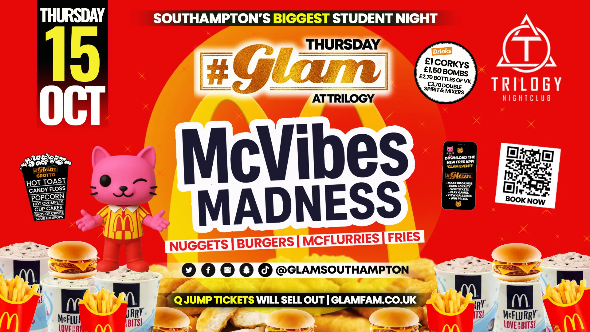 😻 Glam Thursdays | 😋 MACCIES TAKEOVER! 😋 Southampton's Best Student Night! 😻 £1 Shots All Night! 🥃 at Trilogy nightclub