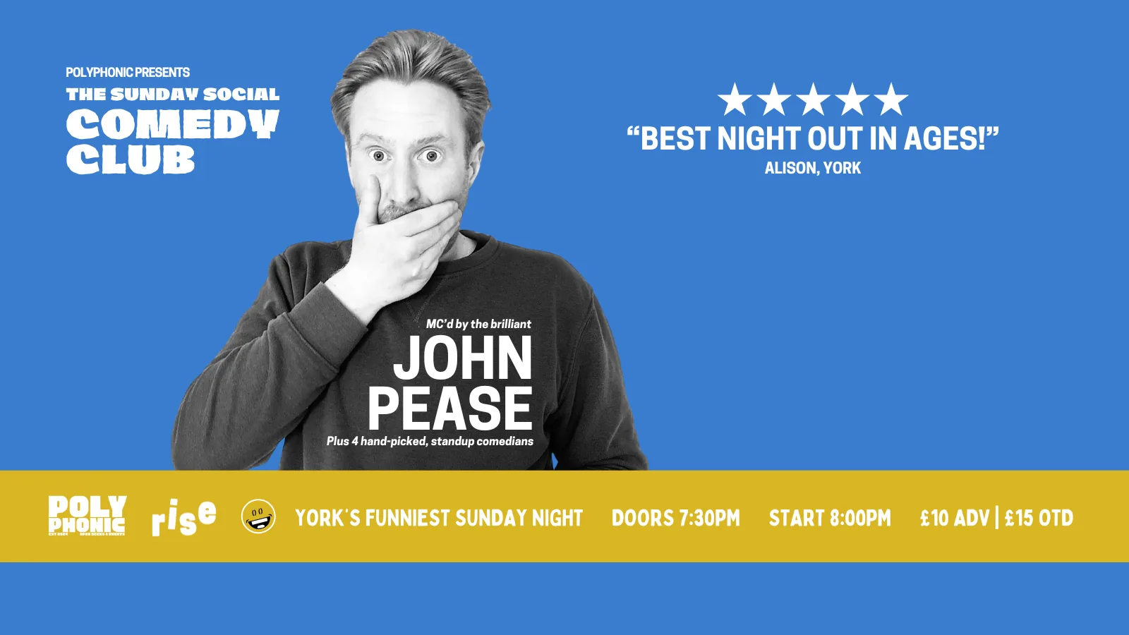 The Sunday Social Comedy Club - 27th September - 2nd Birthday Special at Bluebird Bakery