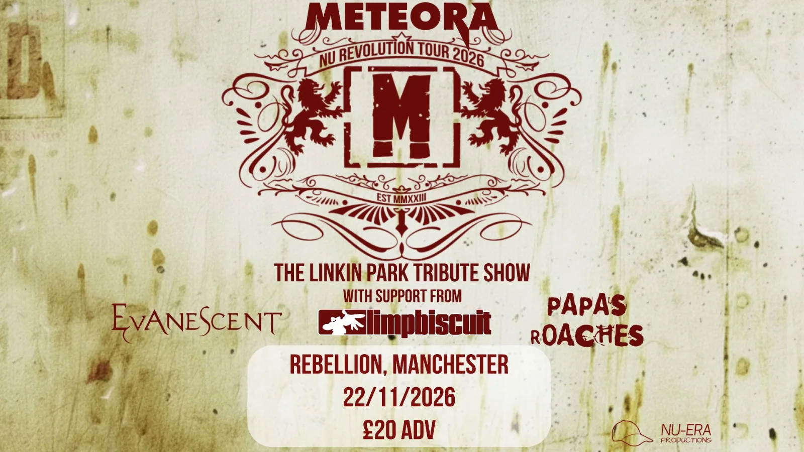 Meteora | Linkin Park, Limp Bizkit, Evanescence & Papa Roach Tributes at Rebellion Manchester