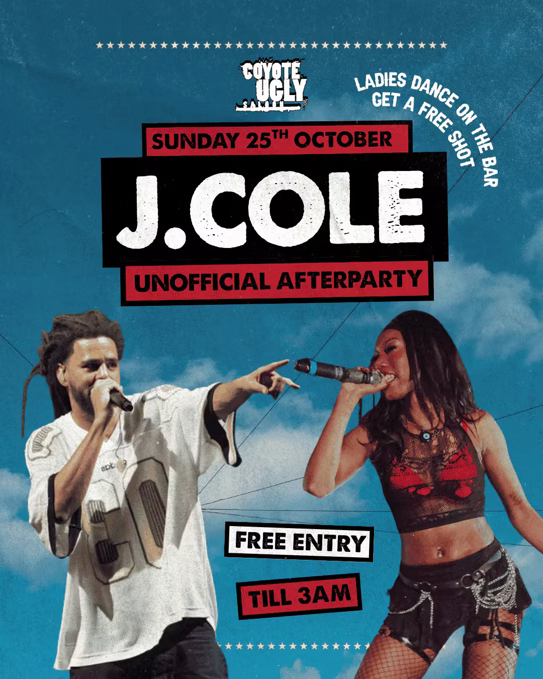 J.COLE UNOFFICIAL AFTERPARTY at Coyote Ugly Saloon Birmingham