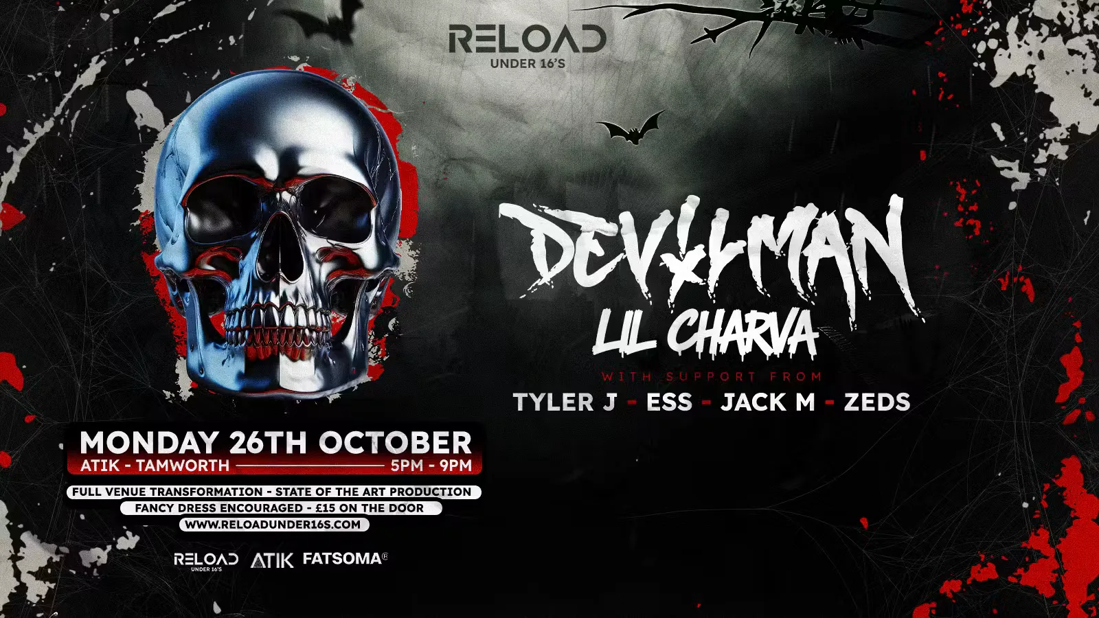 Reload Under 16s - Halloween Tour - Tamworth at ATIK Tamworth