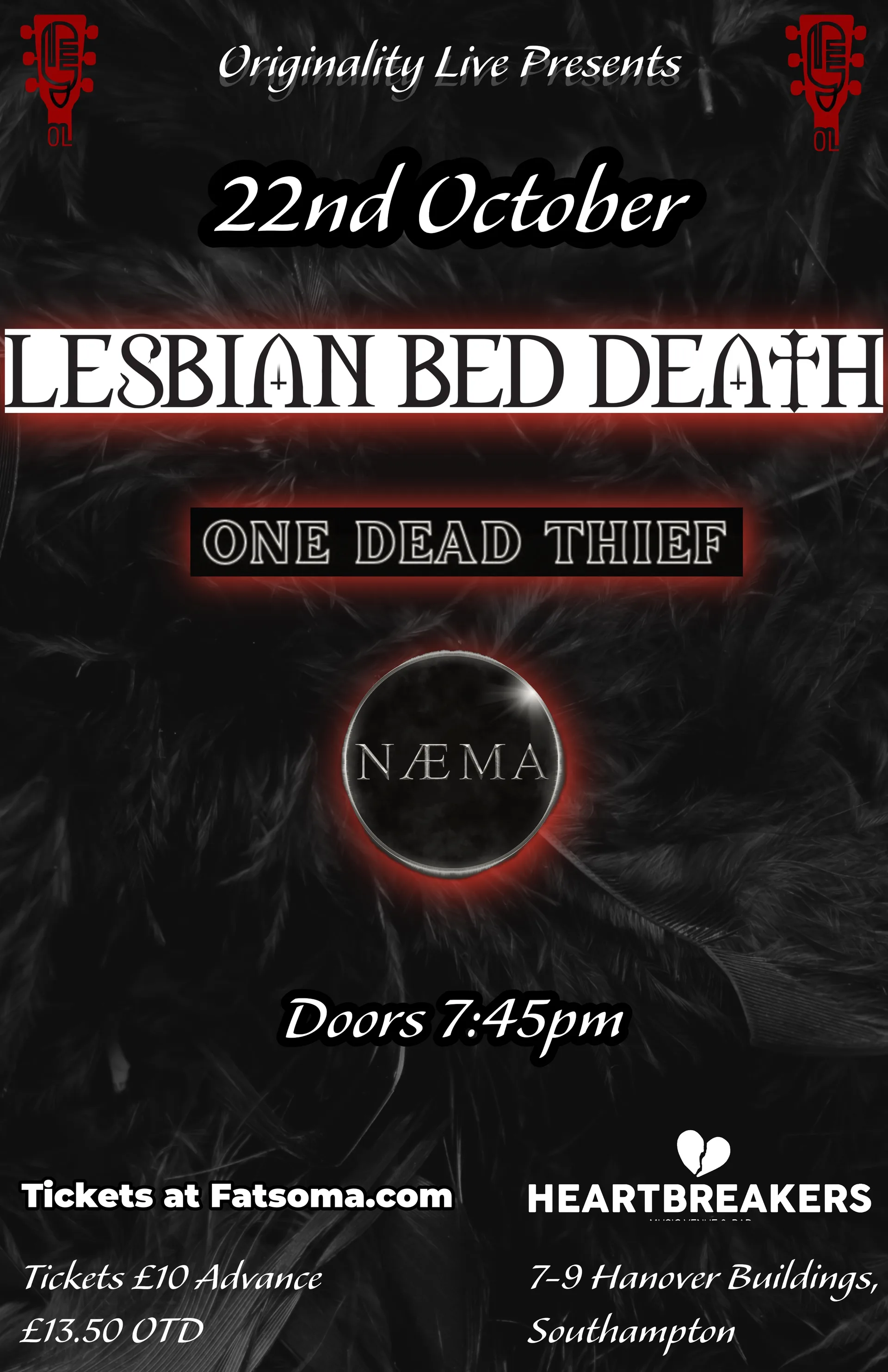 Lesbian Bed Death + One Dead Thief + Naema @ Heartbreakers at Heartbreakers