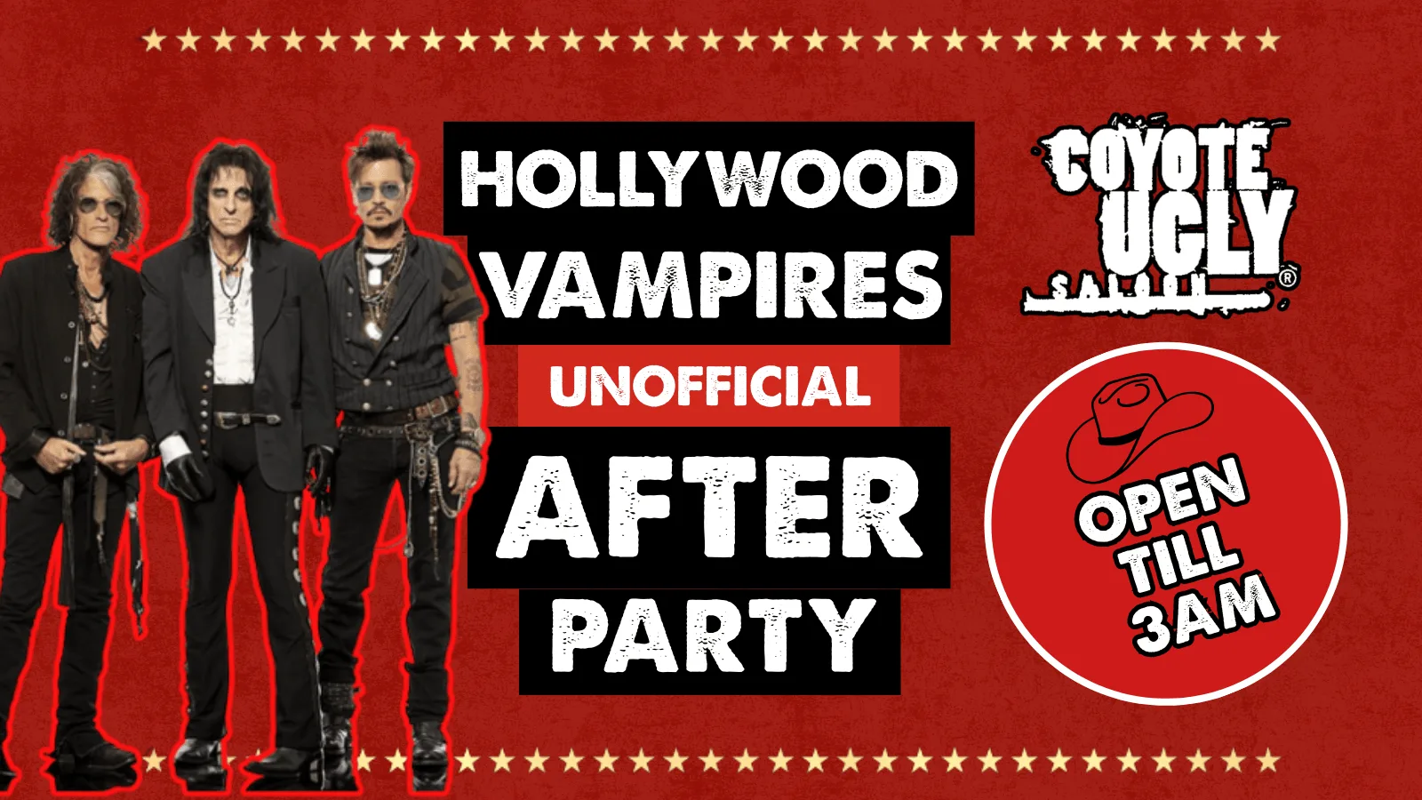 HOLLYWOOD VAMPIRES UNOFFICIAL AFTERPARTY at Coyote Ugly Saloon Birmingham