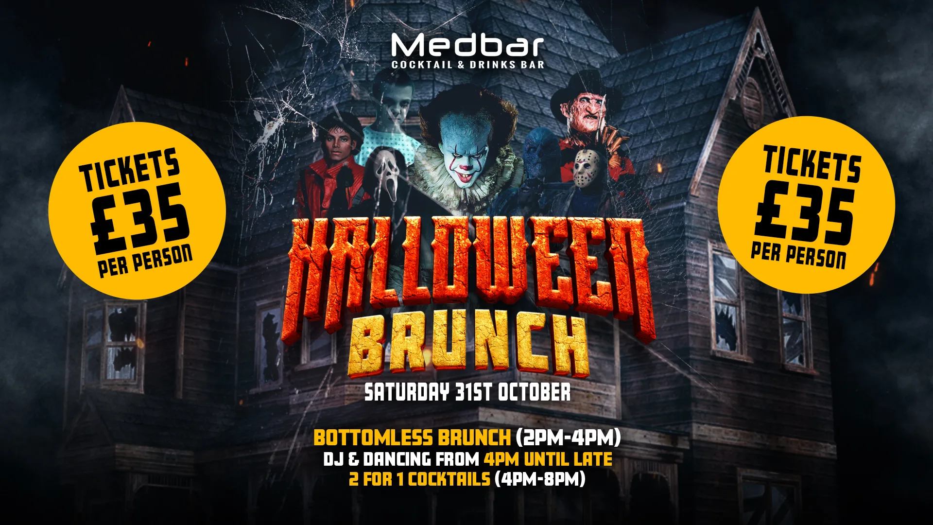 Halloween Brunch + Day Time Clubbing at Medbar Southampton