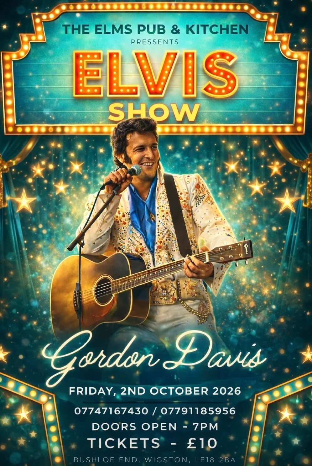 🎤The Elvis Show : Gordon Davis Live at The Elms at The Elms Pub & Kitchen