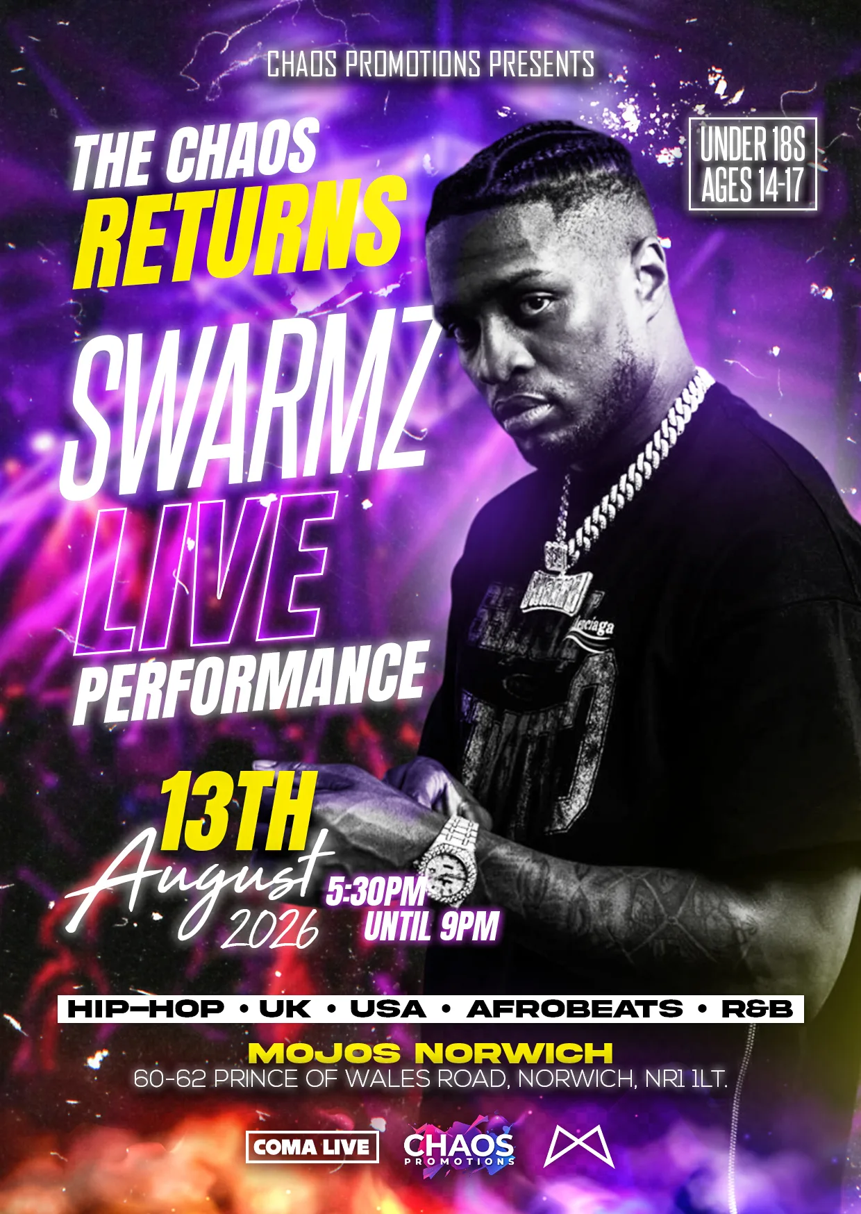 🔥💥 THE CHAOS RETURNS: SWARMZ LIVE PERFORMANCE | U18s Event 💥🔥 at Mojo's