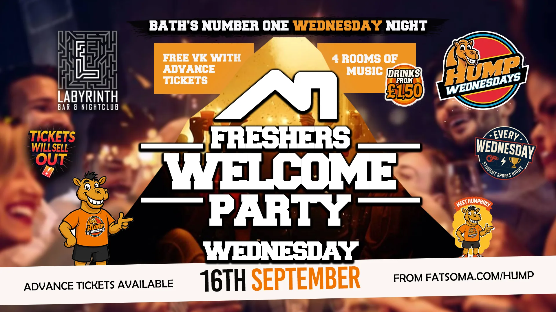 🐫 Hump Wednesdays 🐫 FRESHERS 2026!! Bath's Number One Wednesday Night! at Labyrinth Bar & Nightclub